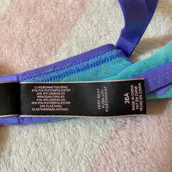 VS Seafoam Very Sexy Eyelash Lace Push Up Bra - Picture 7 of 8